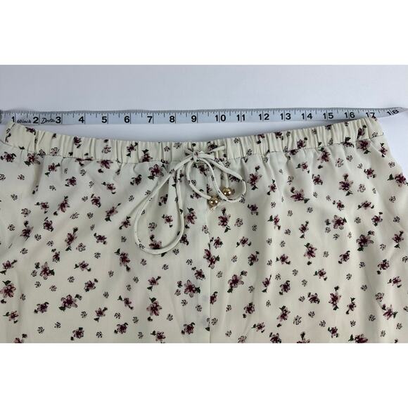 Sabo Skirt Size Large NWT Floral Print Drawstring Shorts Cream Ruffles Prairie - Picture 6 of 8